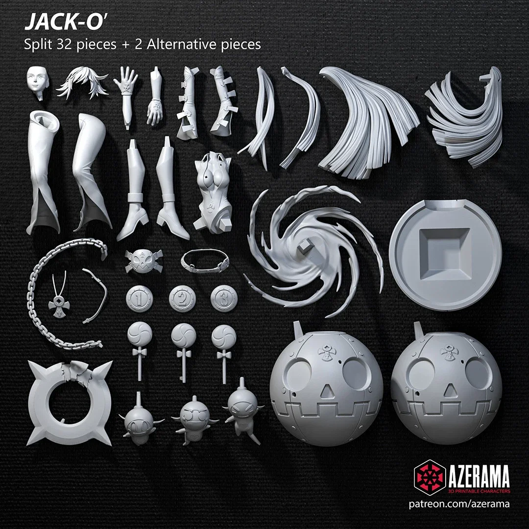 Jack-O' | Fan Art | 3D Printed Resin Model Garage Kit | *Un-Painted* | Azerama 3