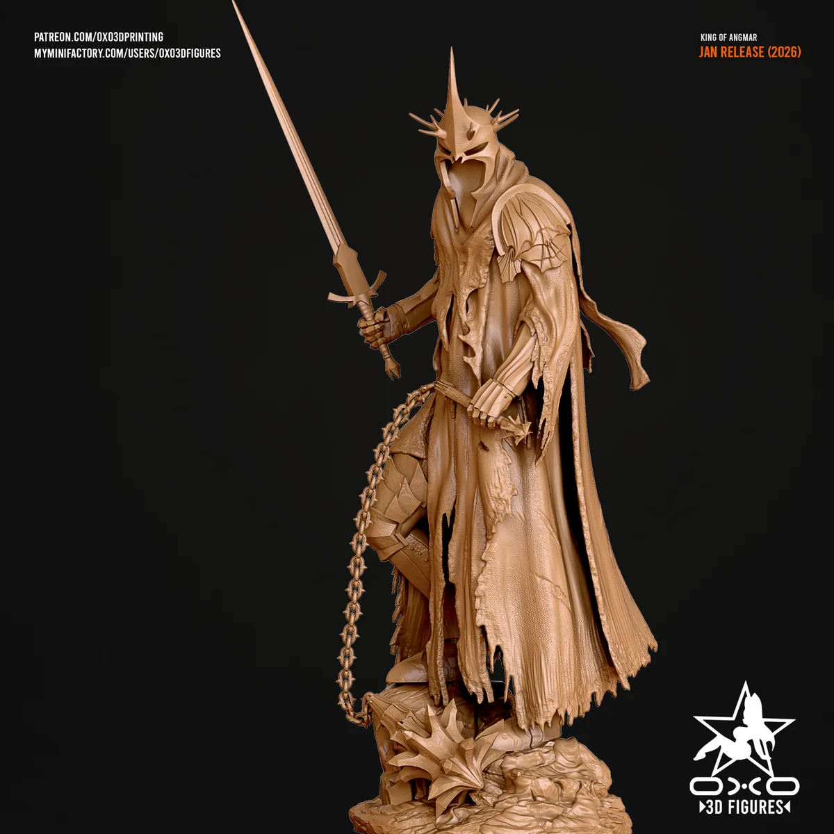 Witch King | Fan Art | 3D Printed Resin Model Garage Kit | *Un-Painted* | OXO3D 4