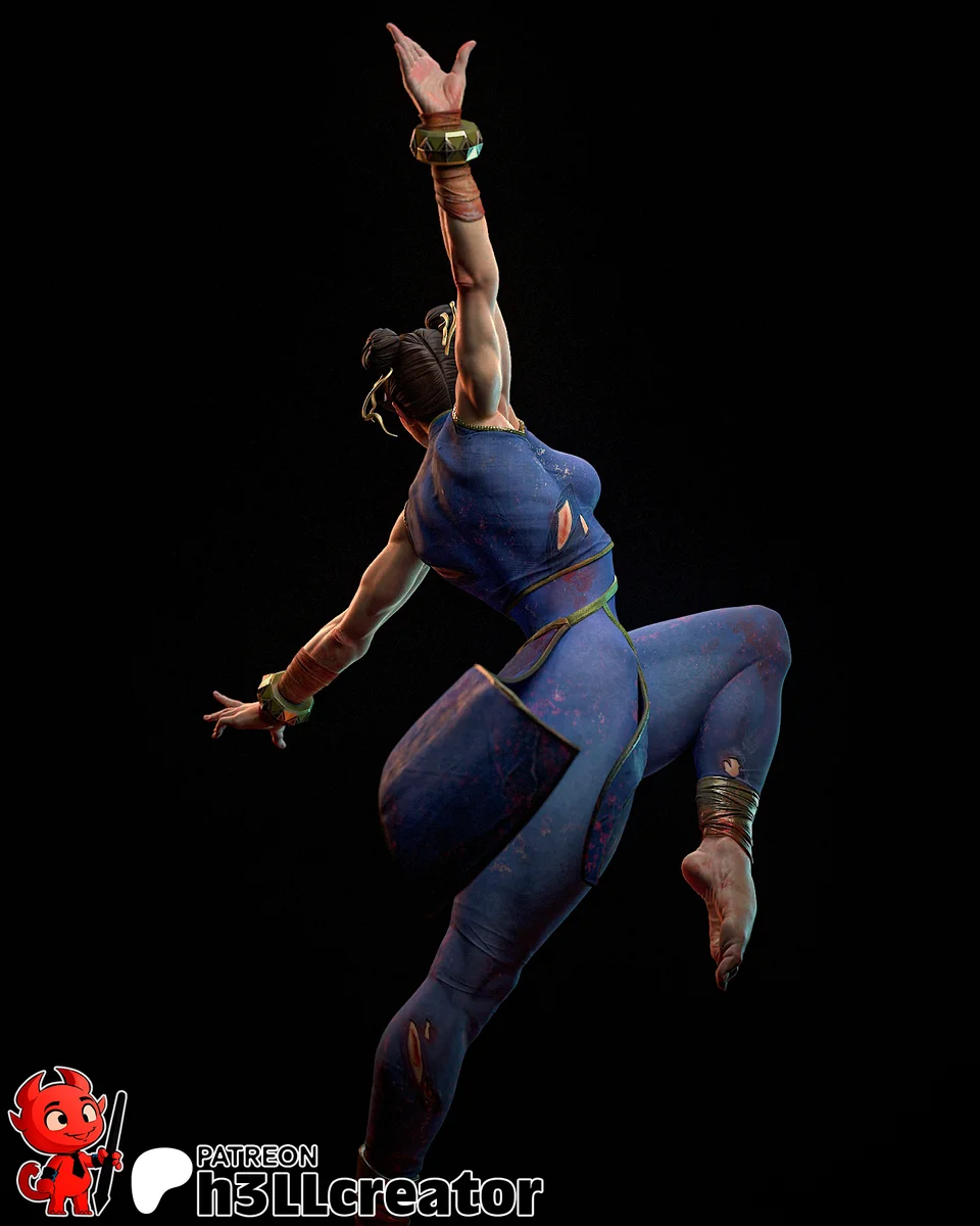 Chun-Li | Fan Art | 3D Printed Resin Model Garage Kit | *Un-Painted* | H3LL Creator 7
