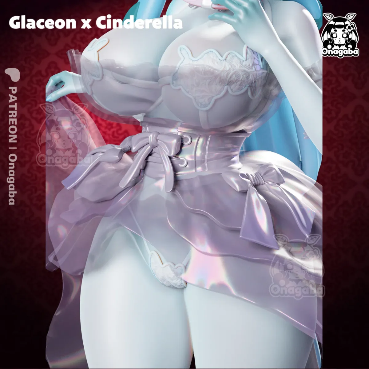 Glaceon x Cinderella | Fan Art | 3D Printed Resin Model Garage Kit | *Un-Painted* | ONAGABA 7