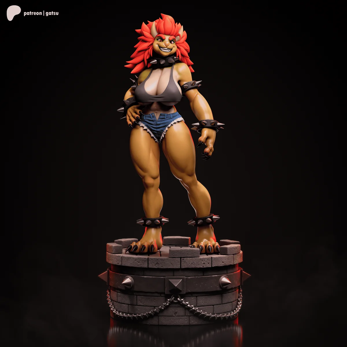 Bowser Girl | Fan Art | 3D Printed Resin Model Garage Kit | *Un-Painted* | Gatsu Studios
