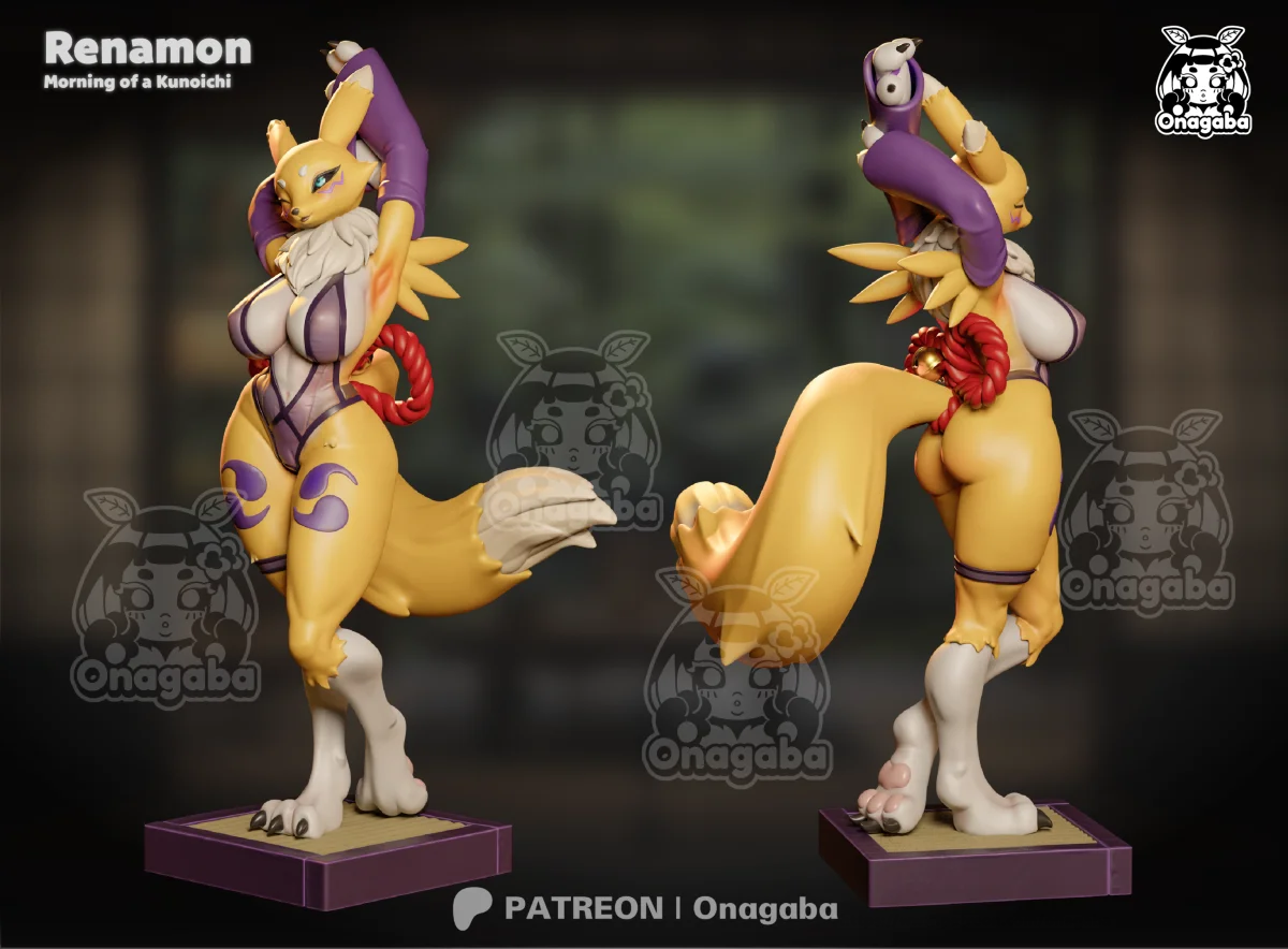 Renamon - Kunoichi | Fan Art | 3D Printed Resin Model Garage Kit | *Un-Painted* | ONAGABA 5