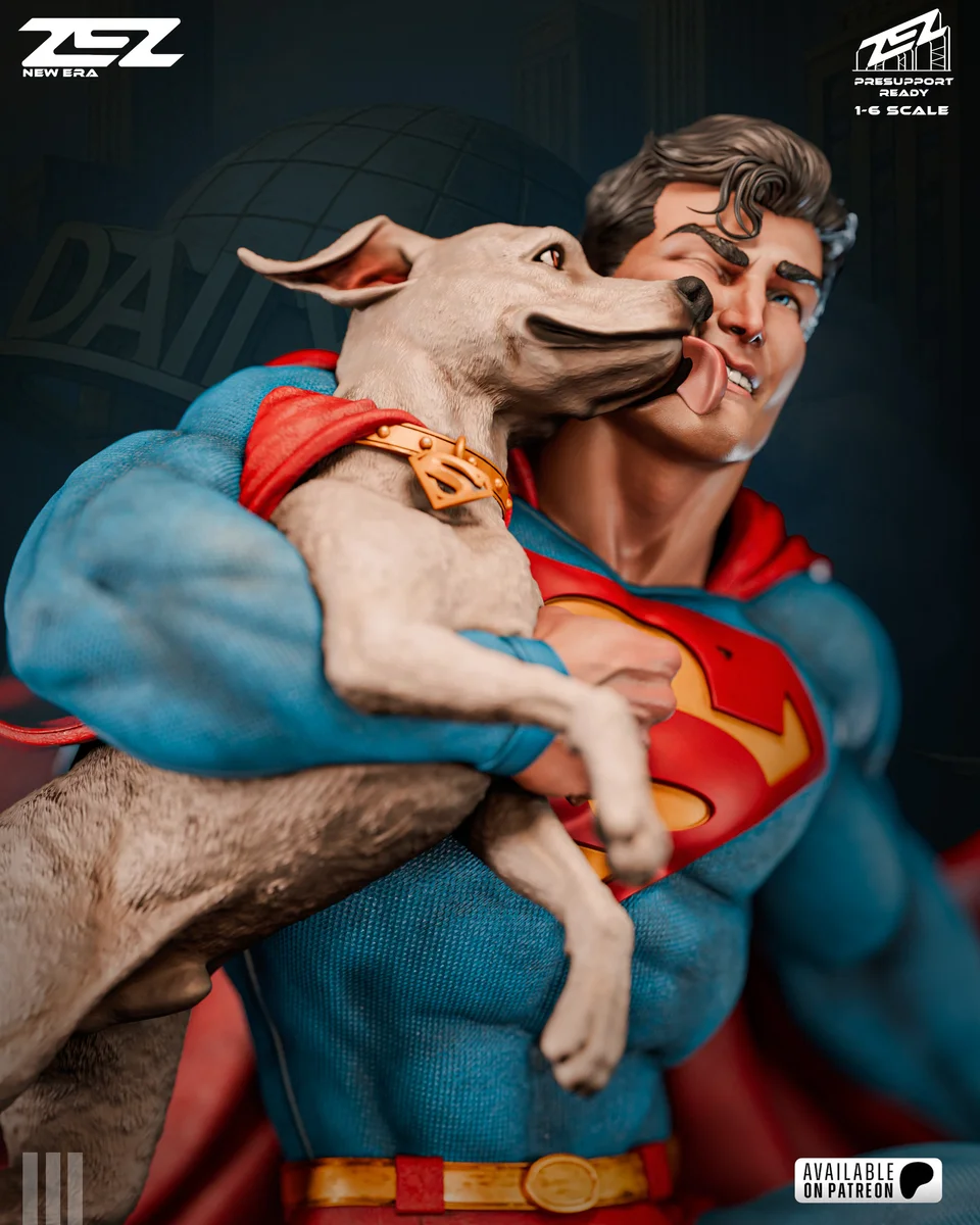 Superman & Krypto | Fan Art | 3D Printed Resin Model Garage Kit | *Un-Painted* | ZEZ Studio 7