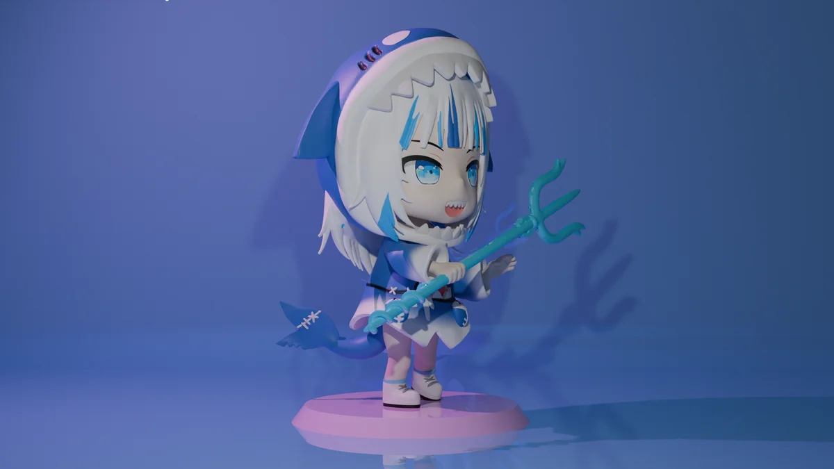 Chibi Gawr Gura | Fan Art | 3D Printed Resin Model Garage Kit | *Un-Painted* | Remy Sculpts 3