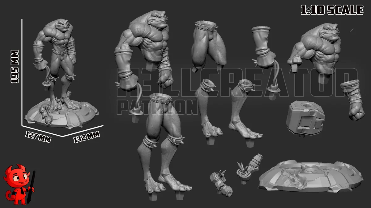 Zitz | Fan Art | 3D Printed Resin Model Garage Kit | *Un-Painted* | H3LL Creator 8