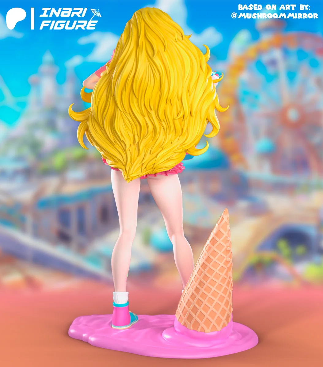 Princess Peach | Fan Art | 3D Printed Resin Model Garage Kit | *Un-Painted* | Inari Figure 3