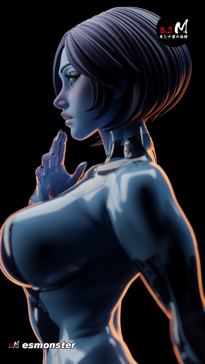 Cortana | Fan Art | 3D Printed Resin Model Garage Kit | *Un-Painted* | ES Monster 9