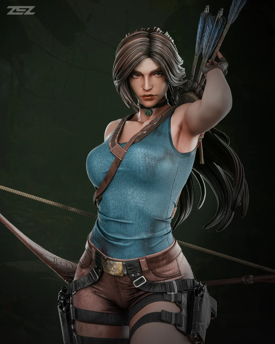 Lara Croft | Fan Art | 3D Printed Resin Model Garage Kit | *Un-Painted* | ZEZ Studio