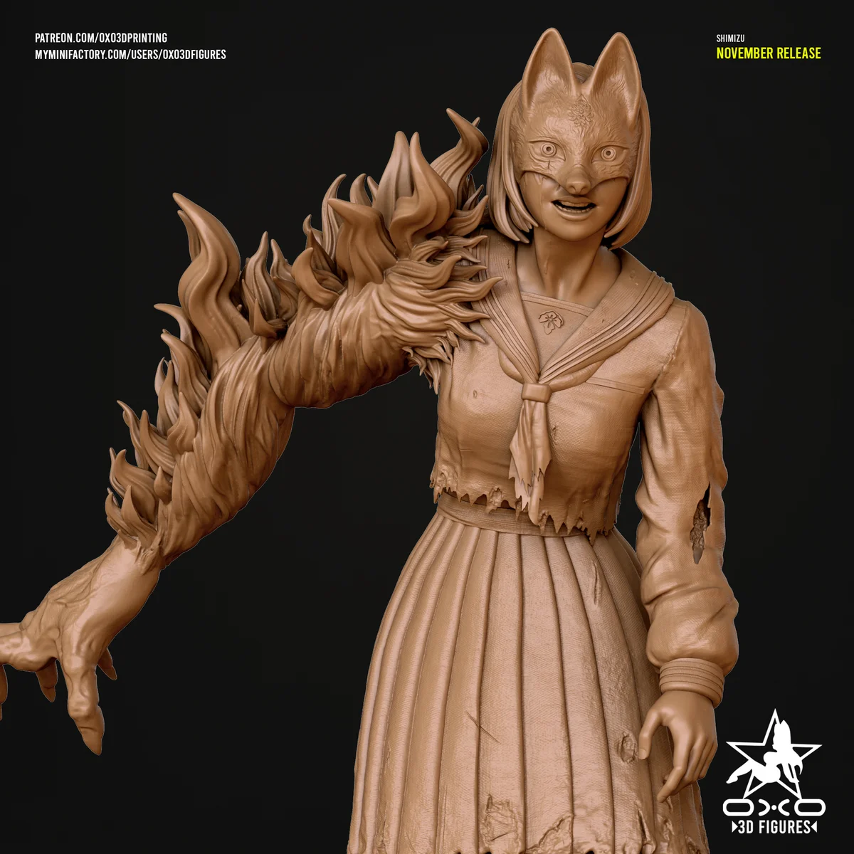 Shimizu Hinako | Fan Art | 3D Printed Resin Model Garage Kit | *Un-Painted* | OXO3D 5