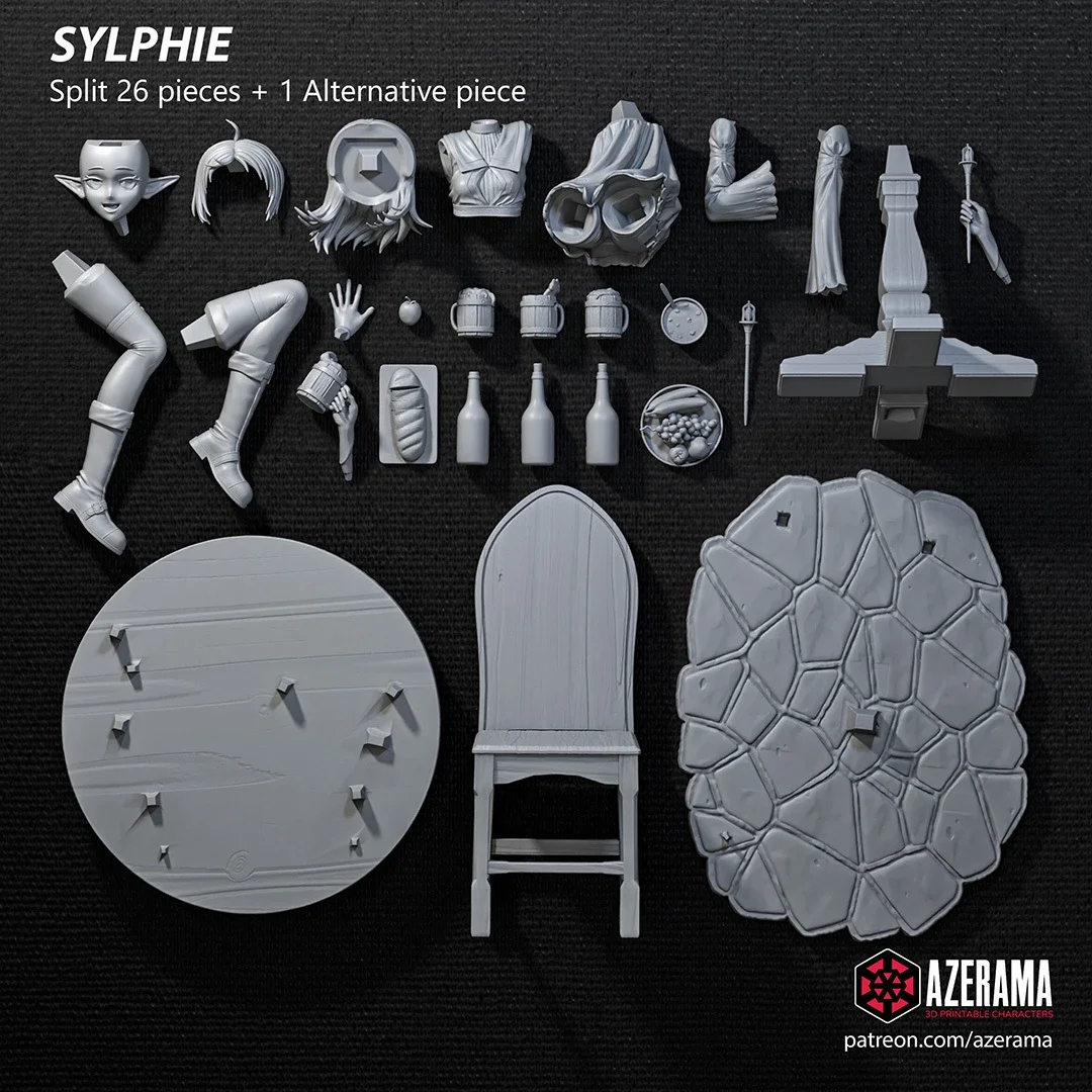 Sylphie | Fan Art | 3D Printed Resin Model Garage Kit | *Un-Painted* | Azerama 3