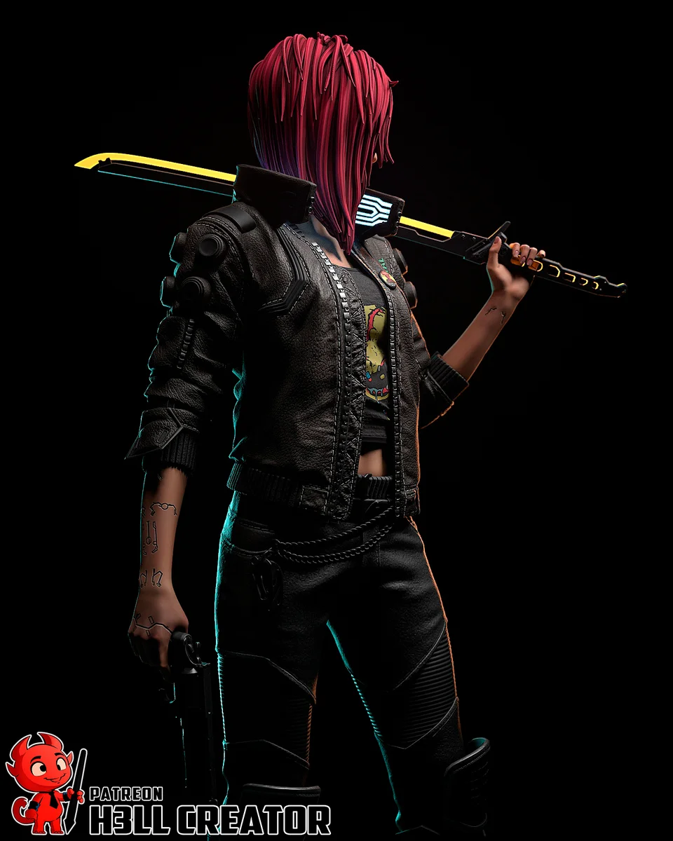 Female V | Fan Art | 3D Printed Resin Model Garage Kit | *Un-Painted* | H3LL Creator 7