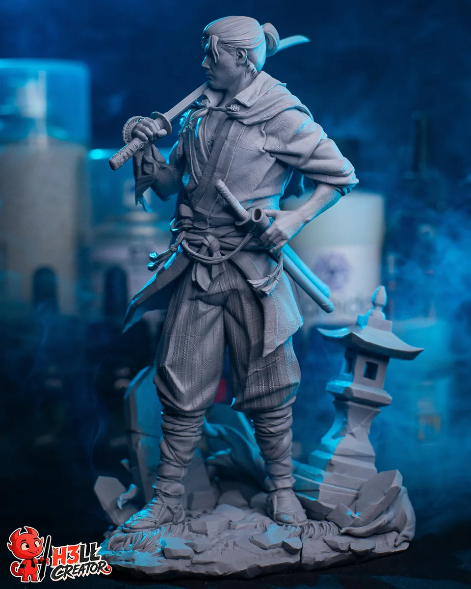 Musashi | Fan Art | 3D Printed Resin Model Garage Kit | *Un-Painted* | H3LL Creator 11