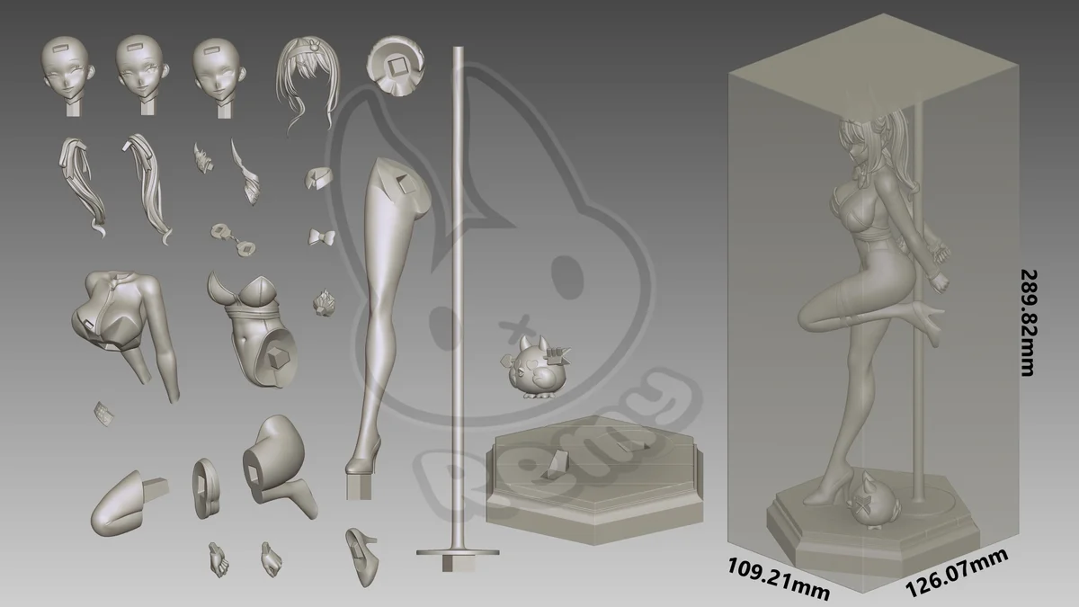 Nerissa (Rabbit Hole) | Fan Art | 3D Printed Resin Model Garage Kit | *Un-Painted* | Remy Sculpts 8