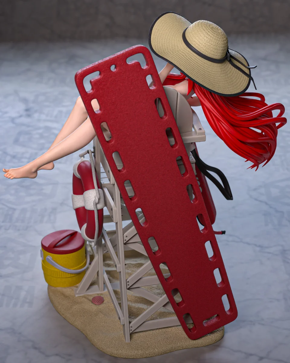 Rias Lifeguard | Fan Art | 3D Printed Resin Model Garage Kit | *Un-Painted* | Azerama 3