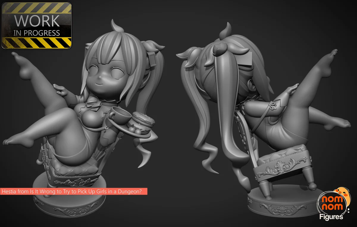 Chibi Hestia | Fan Art | 3D Printed Resin Model Garage Kit | *Un-Painted* | Nomnom 3