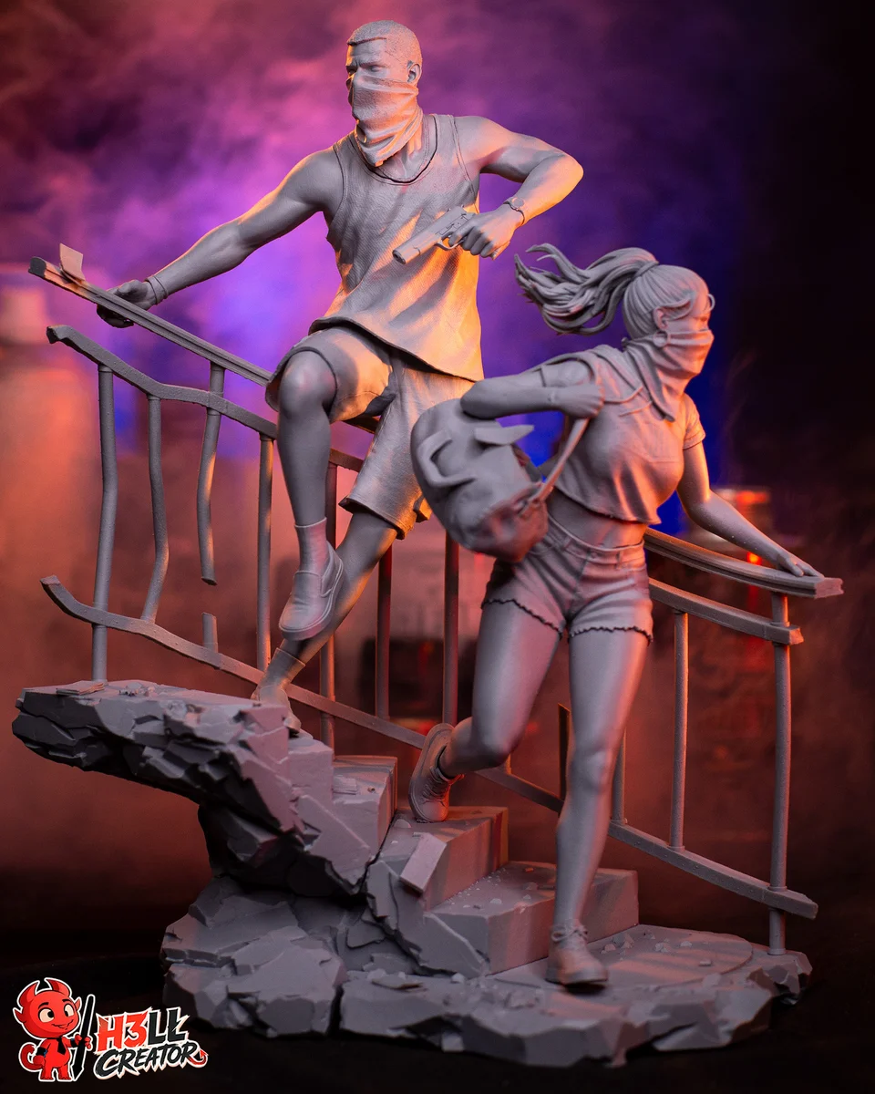 Jason and Lucia | Fan Art | 3D Printed Resin Model Garage Kit | *Un-Painted* | H3LL Creator 13