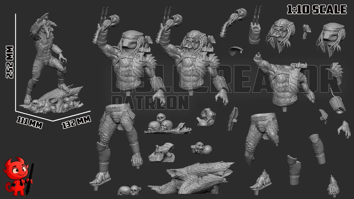 Predator | Fan Art | 3D Printed Resin Model Garage Kit | *Un-Painted* | H3LL Creator 17