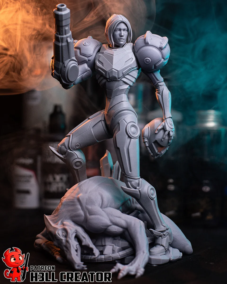 Samus Aran | Fan Art | 3D Printed Resin Model Garage Kit | *Un-Painted* | H3LL Creator 7
