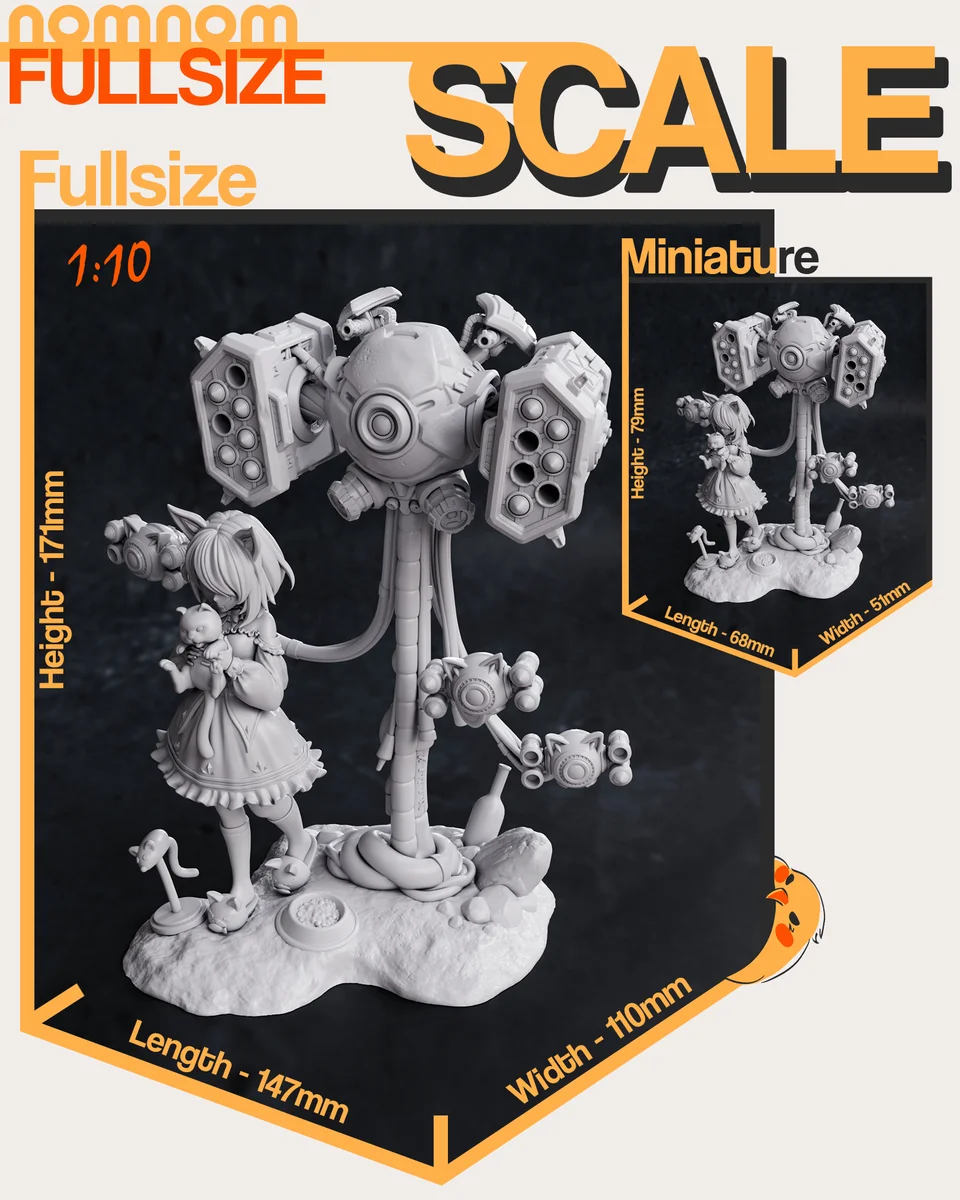 Luna x Tofu | Fan Art | 3D Printed Resin Model Garage Kit | *Un-Painted* | Nomnom 4