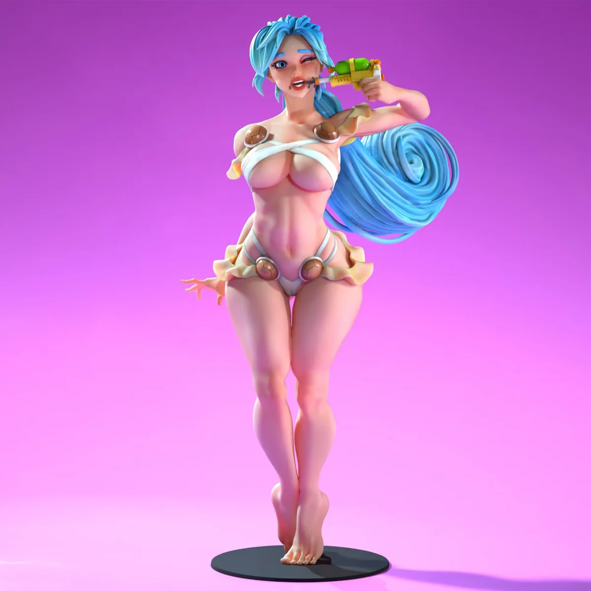Squirtaline - Waifumon | Fan Art | 3D Printed Resin Model Garage Kit | *Un-Painted* | SiryllArt 3