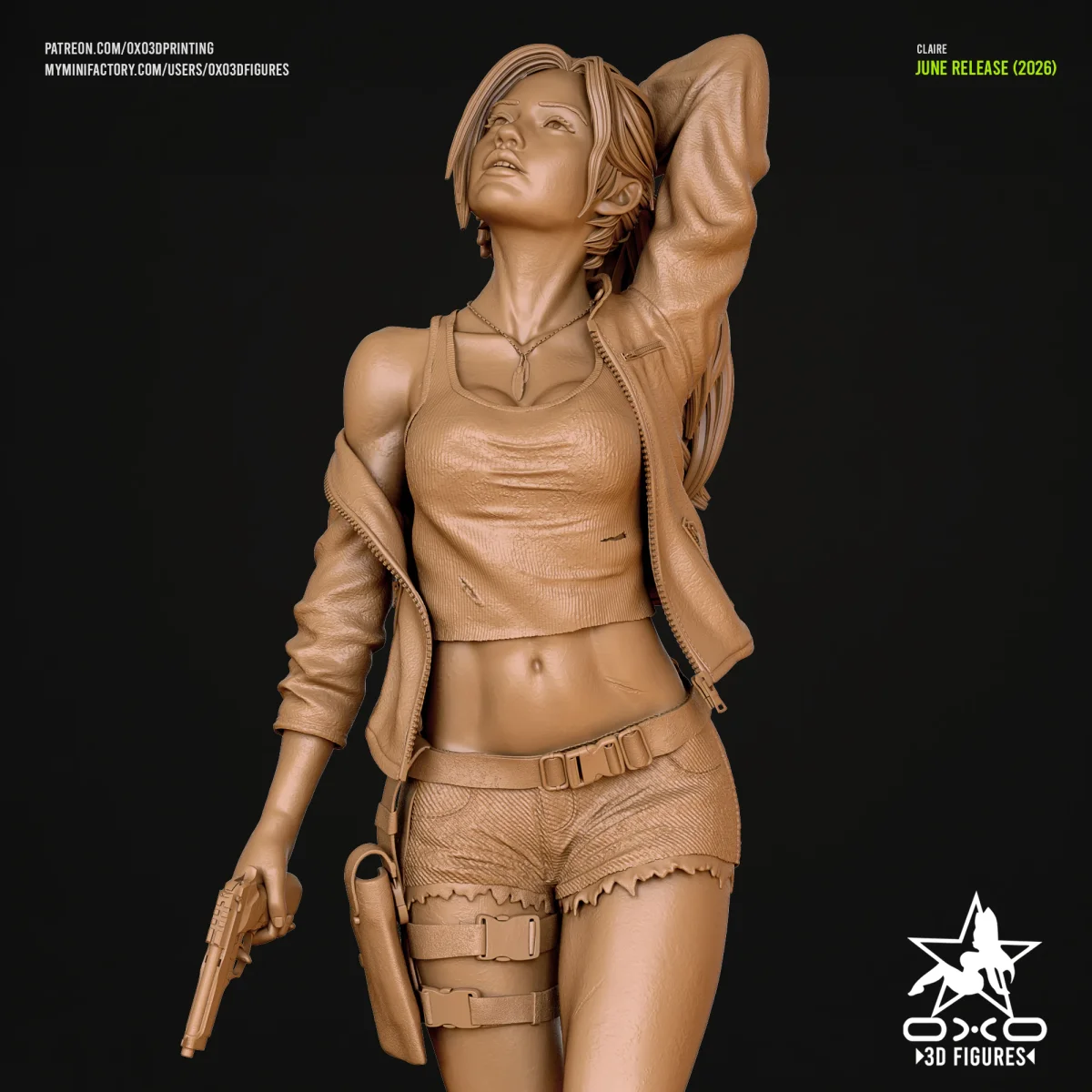 Claire | Fan Art | 3D Printed Resin Model Garage Kit | *Un-Painted* | OXO3D 6
