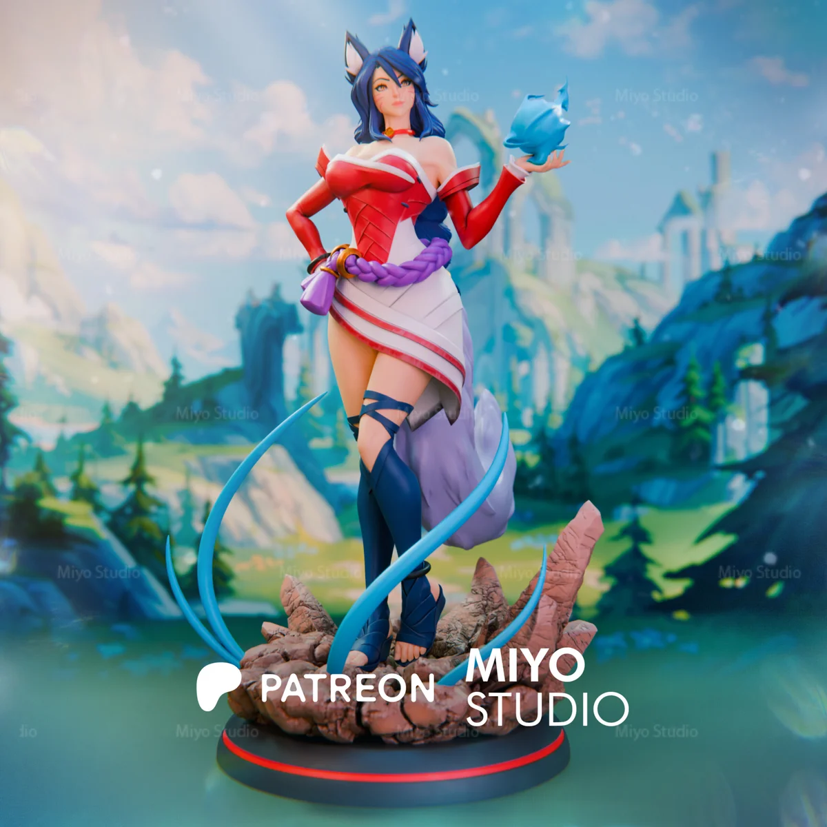 Ahri | Fan Art | 3D Printed Resin Model Garage Kit | *Un-Painted* | MiyoStudio