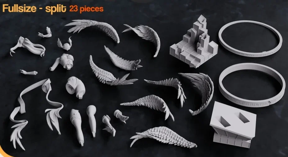 Angewomon | Fan Art | 3D Printed Resin Model Garage Kit | *Un-Painted* | Nomnom 3