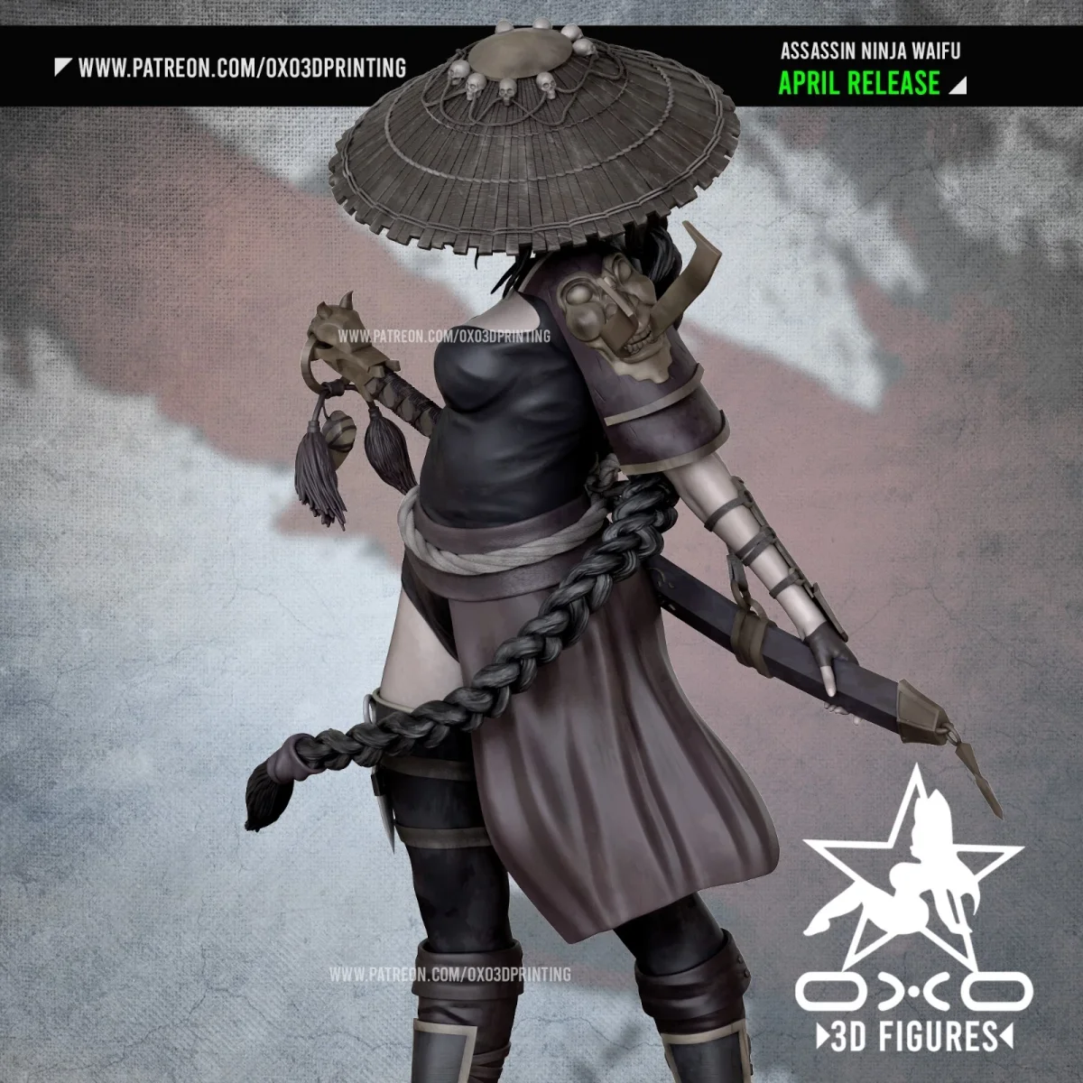 Assassin Ninja | Fan Art | 3D Printed Resin Model Garage Kit | *Un-Painted* | OXO3D 3