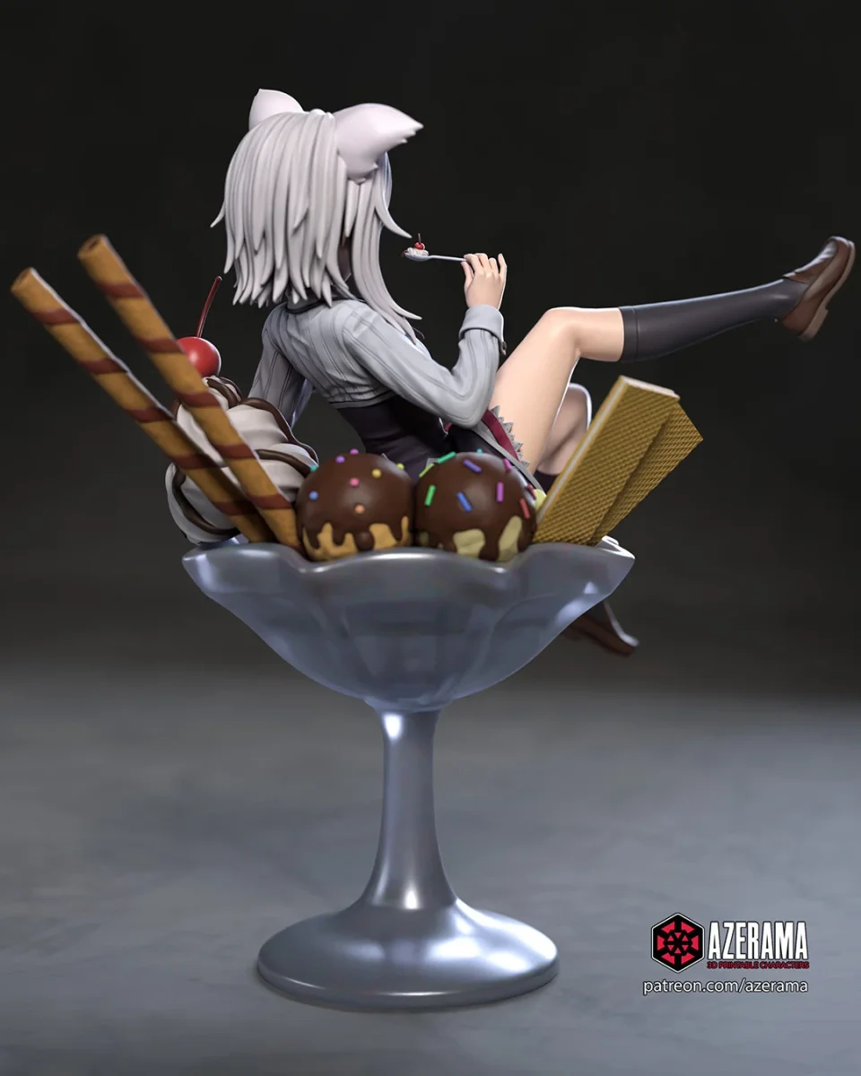 Koneko | Fan Art | 3D Printed Resin Model Garage Kit | *Un-Painted* | Azerama 2