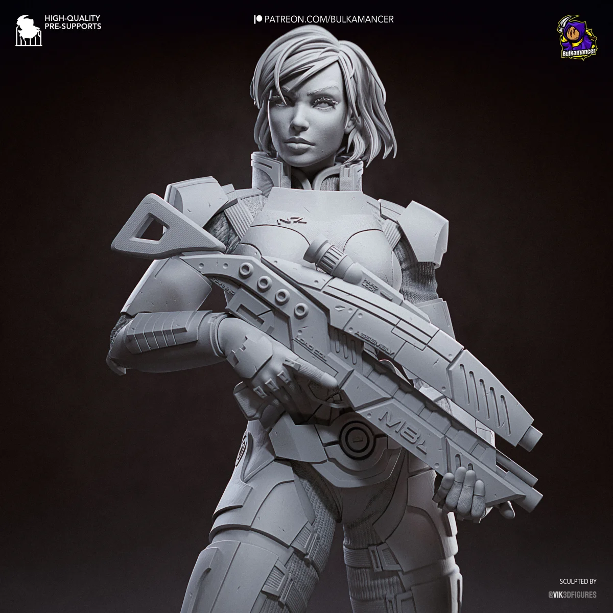 Jane Shepard | Fan Art | 3D Printed Resin Model Garage Kit | *Un-Painted* | Bulkamancer 6