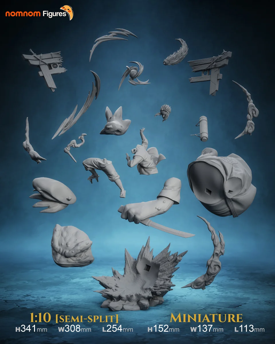 Jiraiya | Fan Art | 3D Printed Resin Model Garage Kit | *Un-Painted* | Nomnom 14