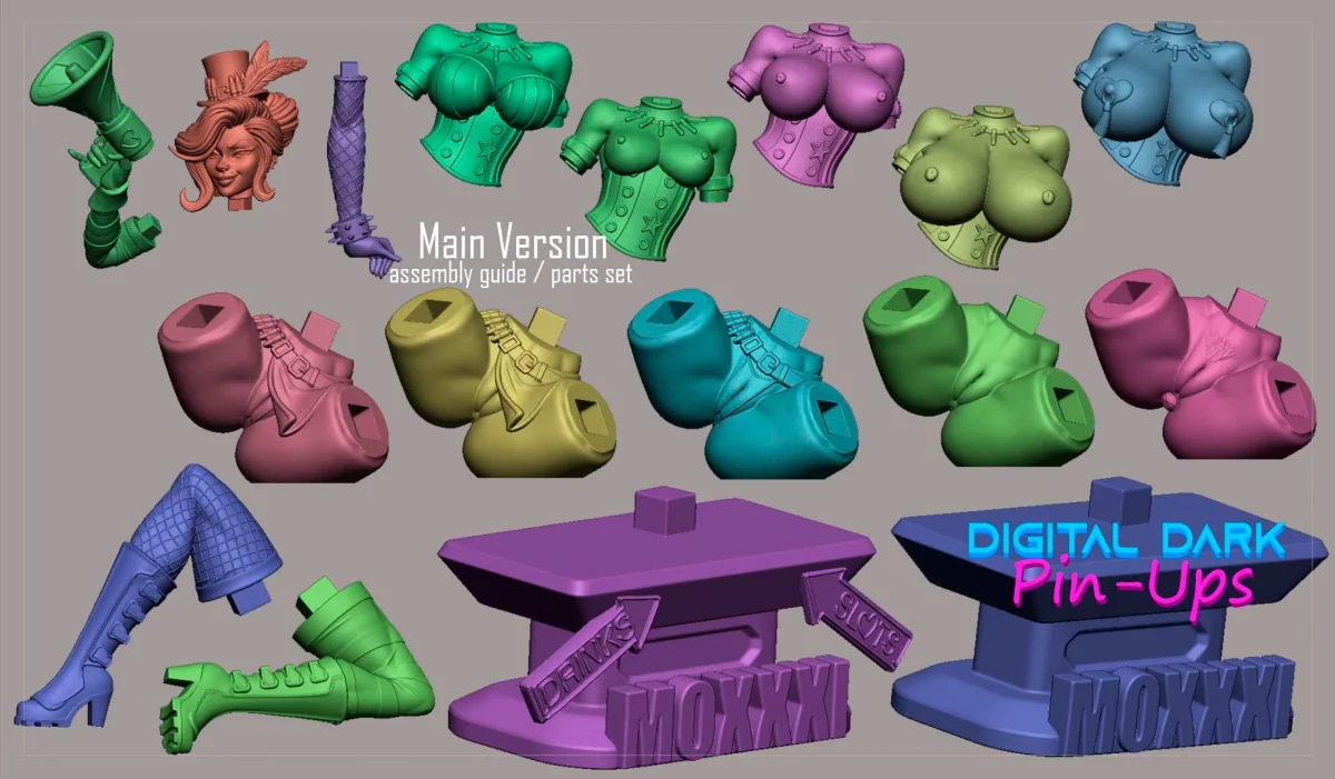 Moxxi | Fan Art | 3D Printed Resin Model Garage Kit | *Un-Painted* | Digital Dark 7