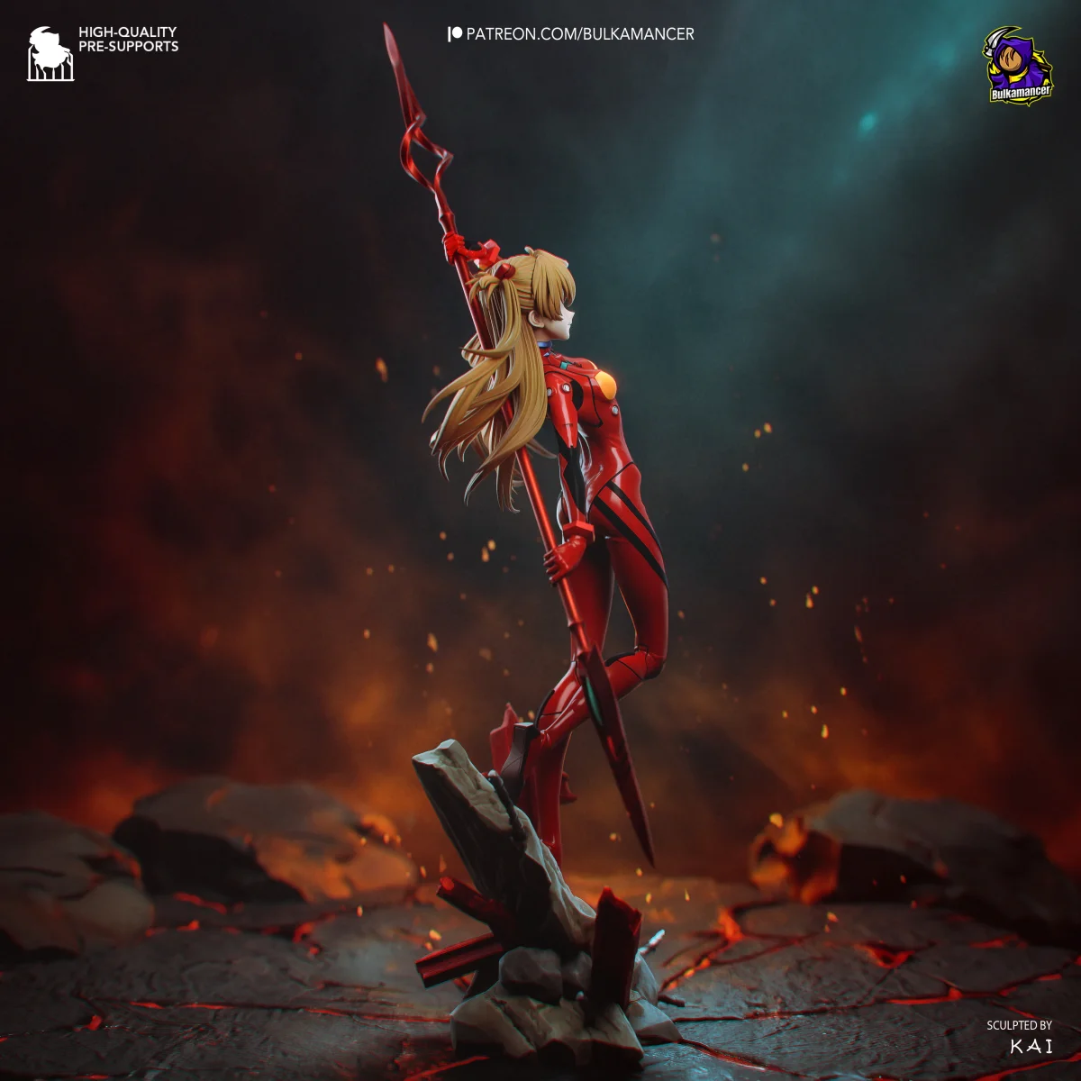 Asuka | Fan Art | 3D Printed Resin Model Garage Kit | *Un-Painted* | Bulkamancer 3
