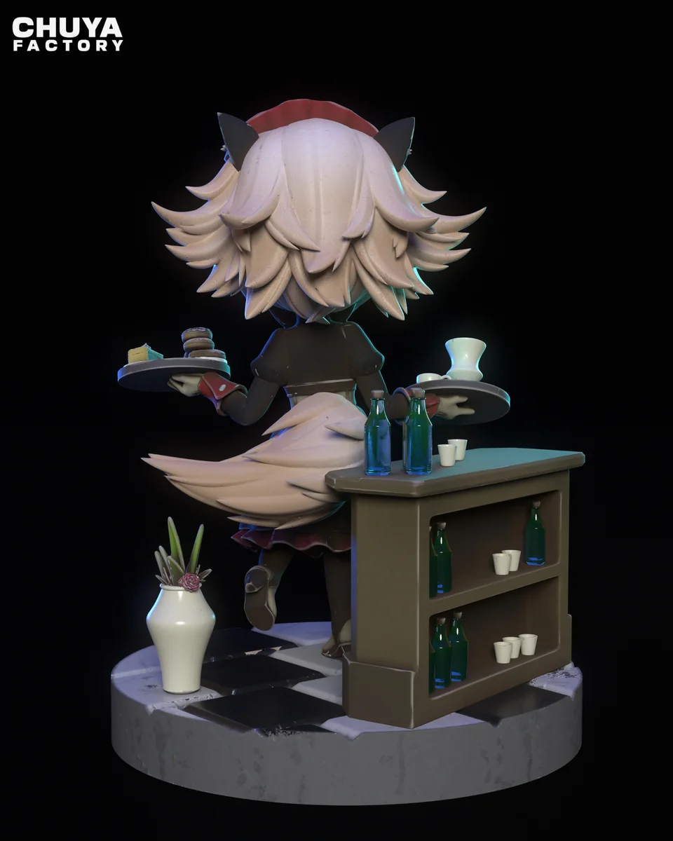 Chibi Cat Maid | Fan Art | 3D Printed Resin Model Garage Kit | *Un-Painted* | Chuya Factory 5