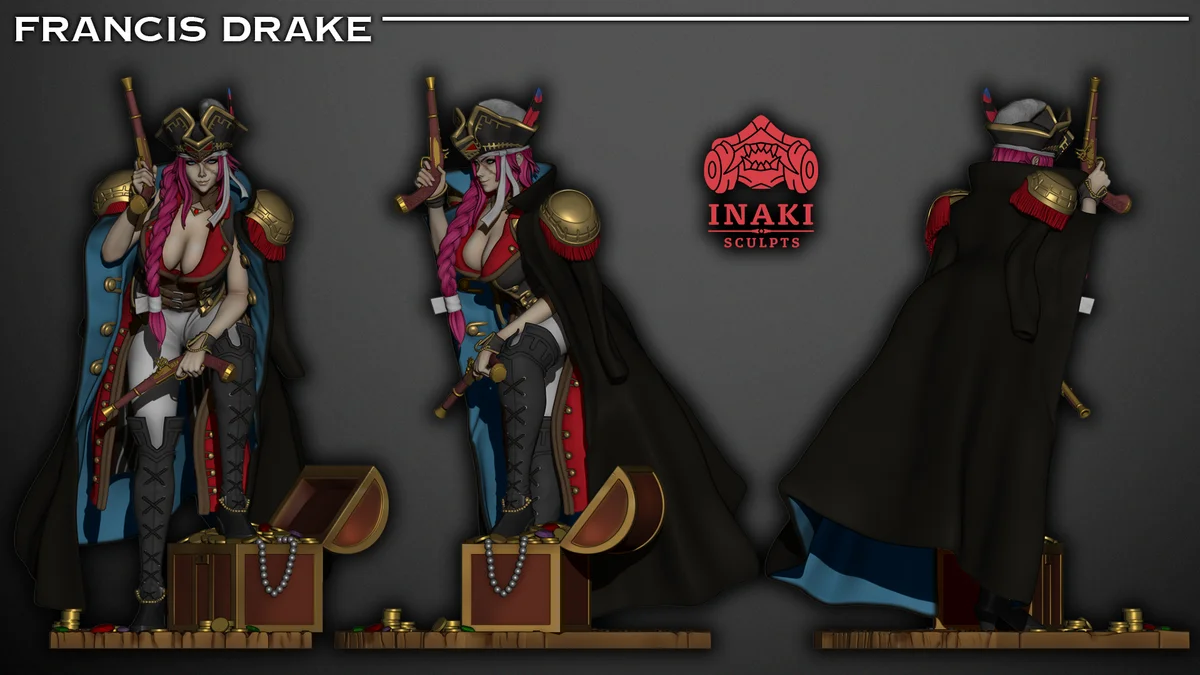 Francis Drake | Fan Art | 3D Printed Resin Model Garage Kit | *Un-Painted* | Inaki Sculpts 5