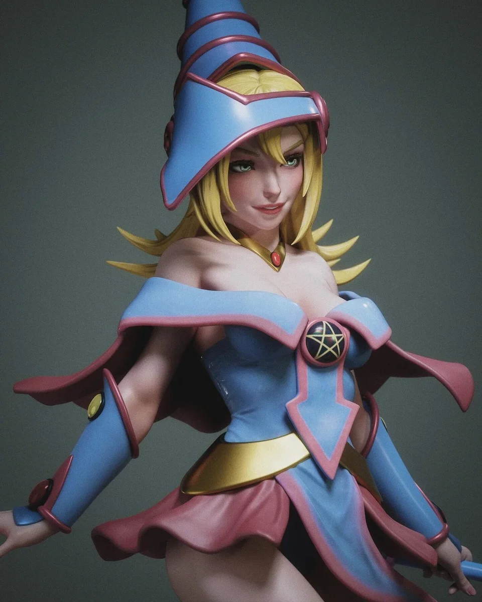 Dark Magician Girl | Fan Art | 3D Printed Resin Model Garage Kit | *Un-Painted* | Abe3D 5