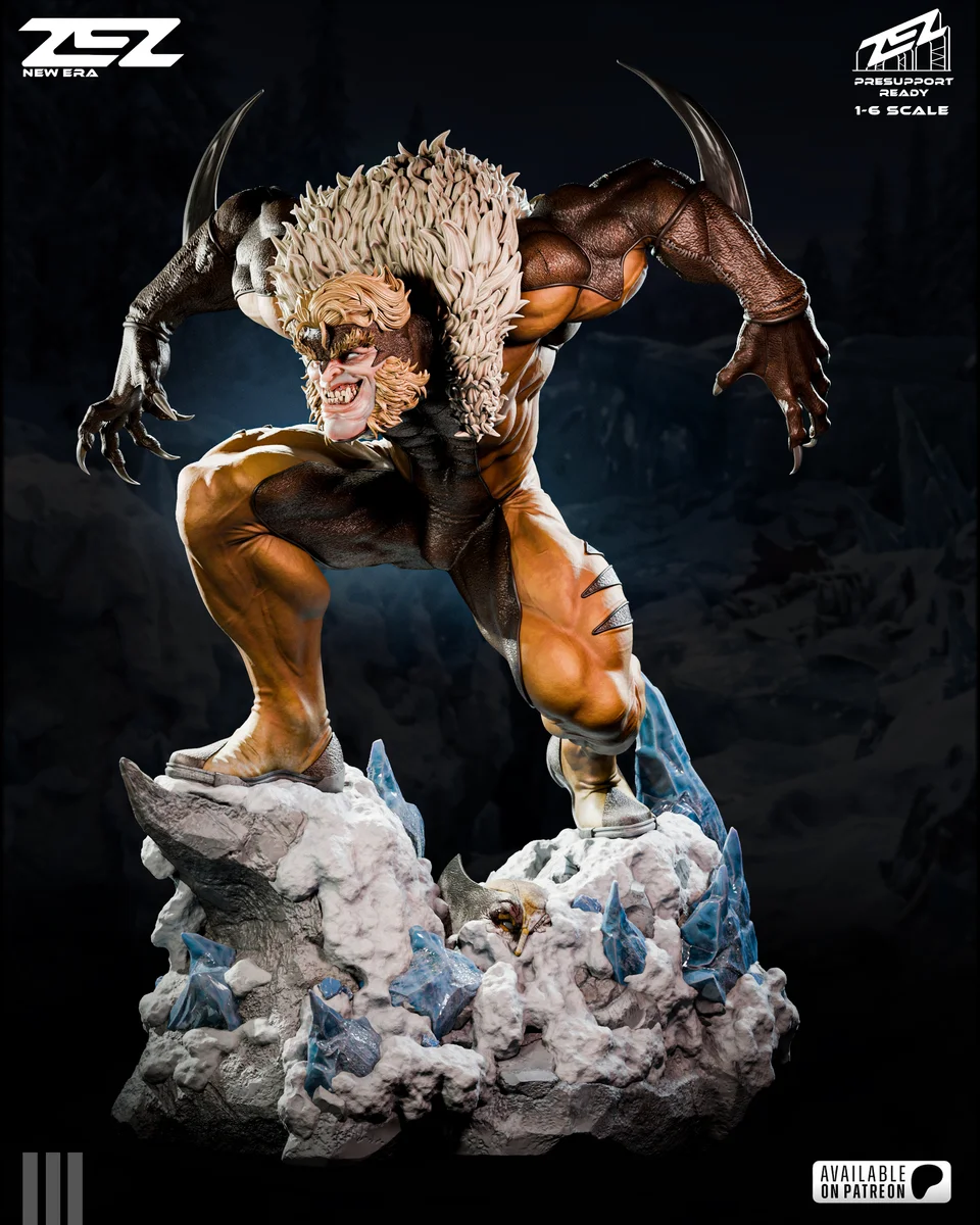 Sabretooth | Fan Art | 3D Printed Resin Model Garage Kit | *Un-Painted* | ZEZ Studio 6