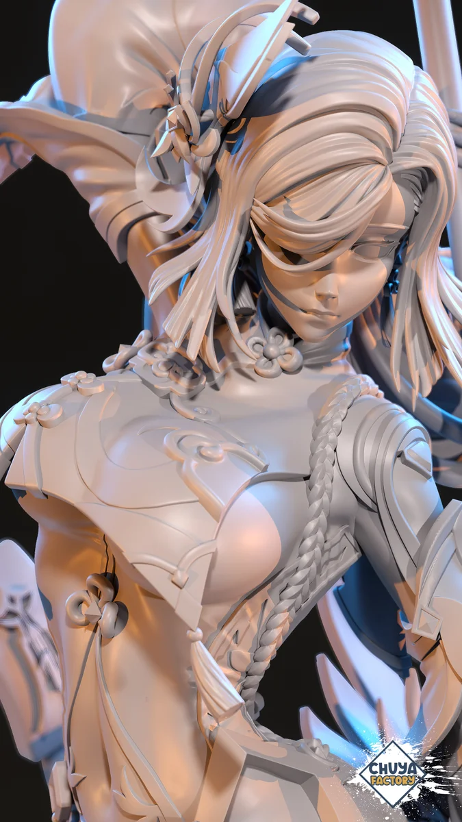 Shenhe | Fan Art | 3D Printed Resin Model Garage Kit | *Un-Painted* | Chuya Factory 7