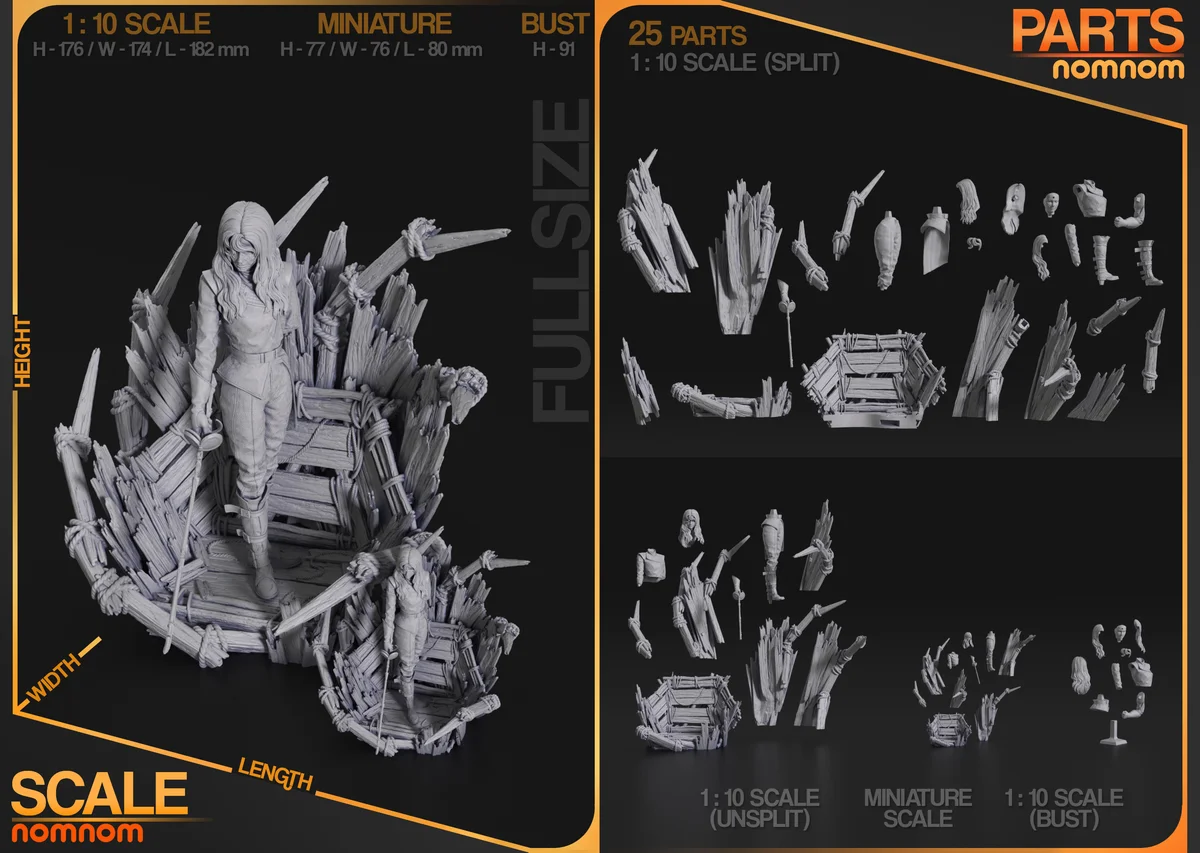 Alicia | Fan Art | 3D Printed Resin Model Garage Kit | *Un-Painted* | Nomnom 3