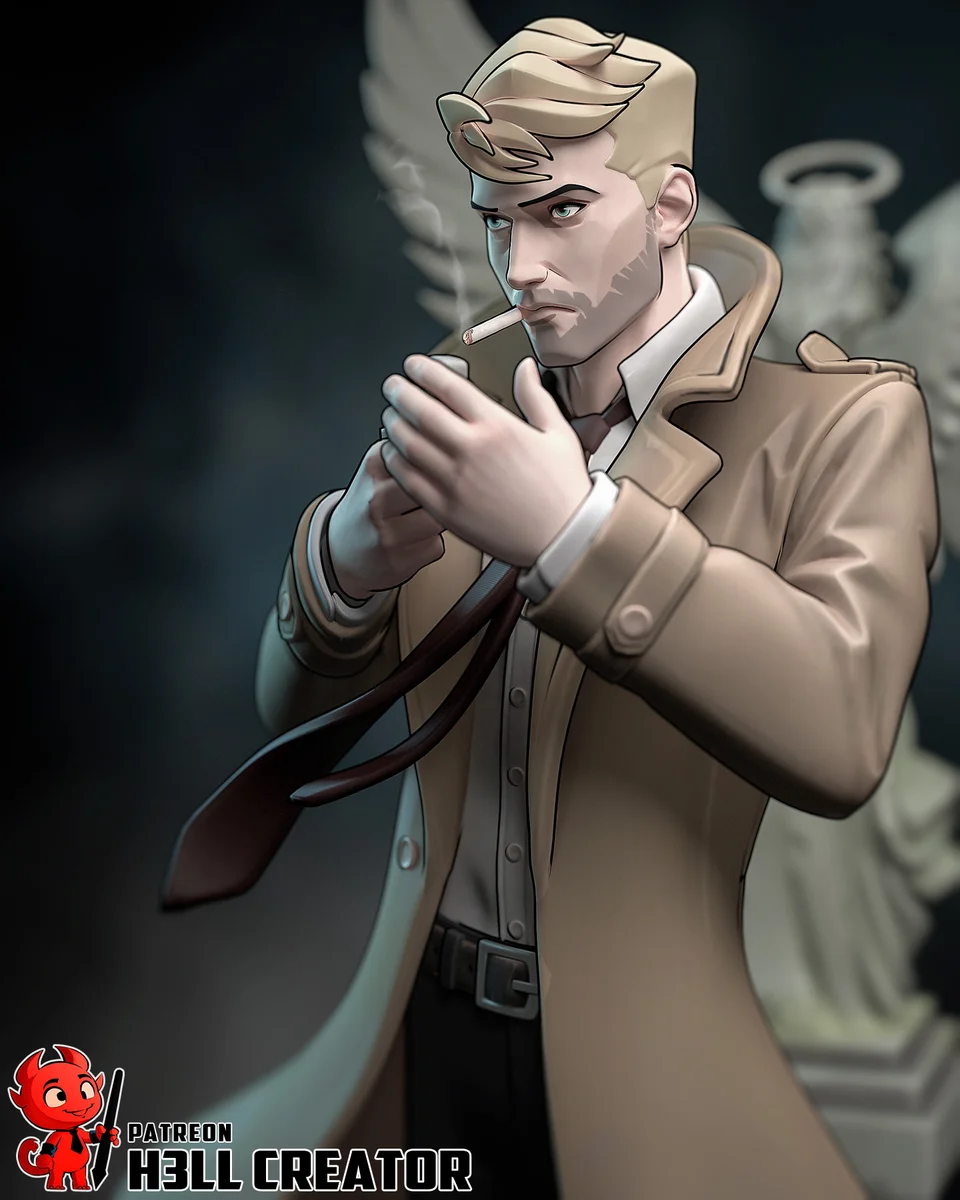 John Constantine | Fan Art | 3D Printed Resin Model Garage Kit | *Un-Painted* | H3LL Creator 5