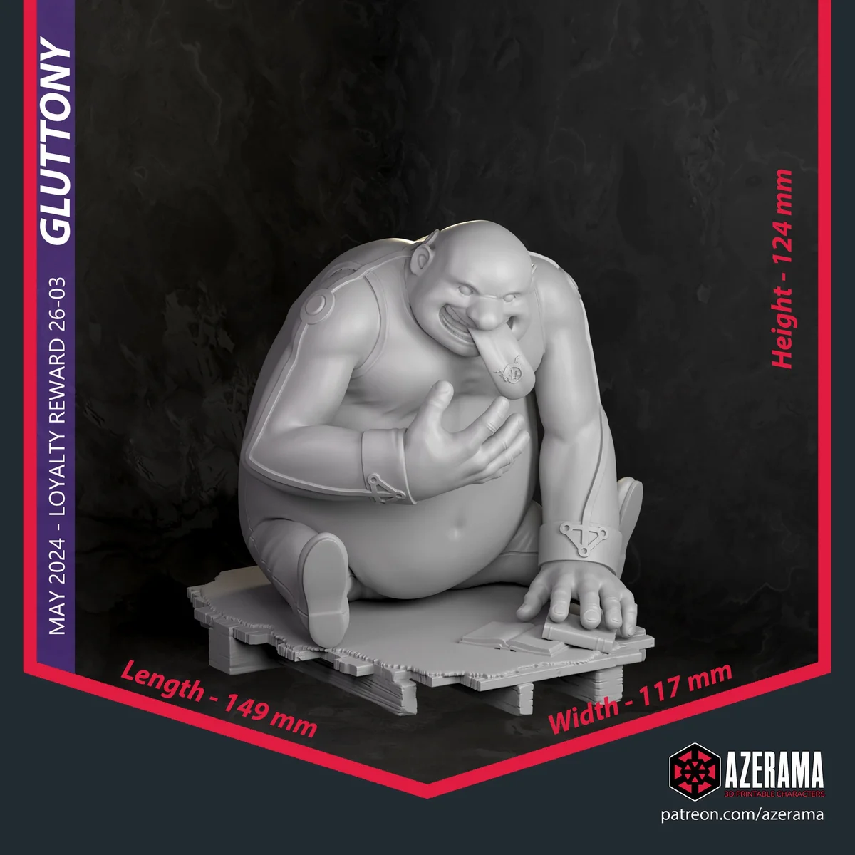 Gluttony | Fan Art | 3D Printed Resin Model Garage Kit | *Un-Painted* | Azerama 8