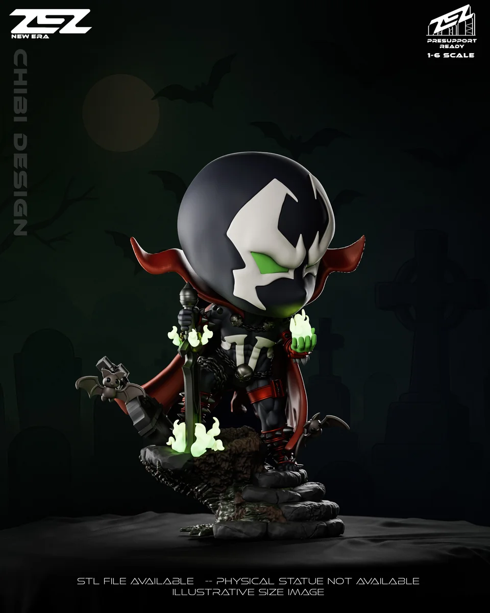 Chibi Spawn | Fan Art | 3D Printed Resin Model Garage Kit | *Un-Painted* | ZEZ Studio 4