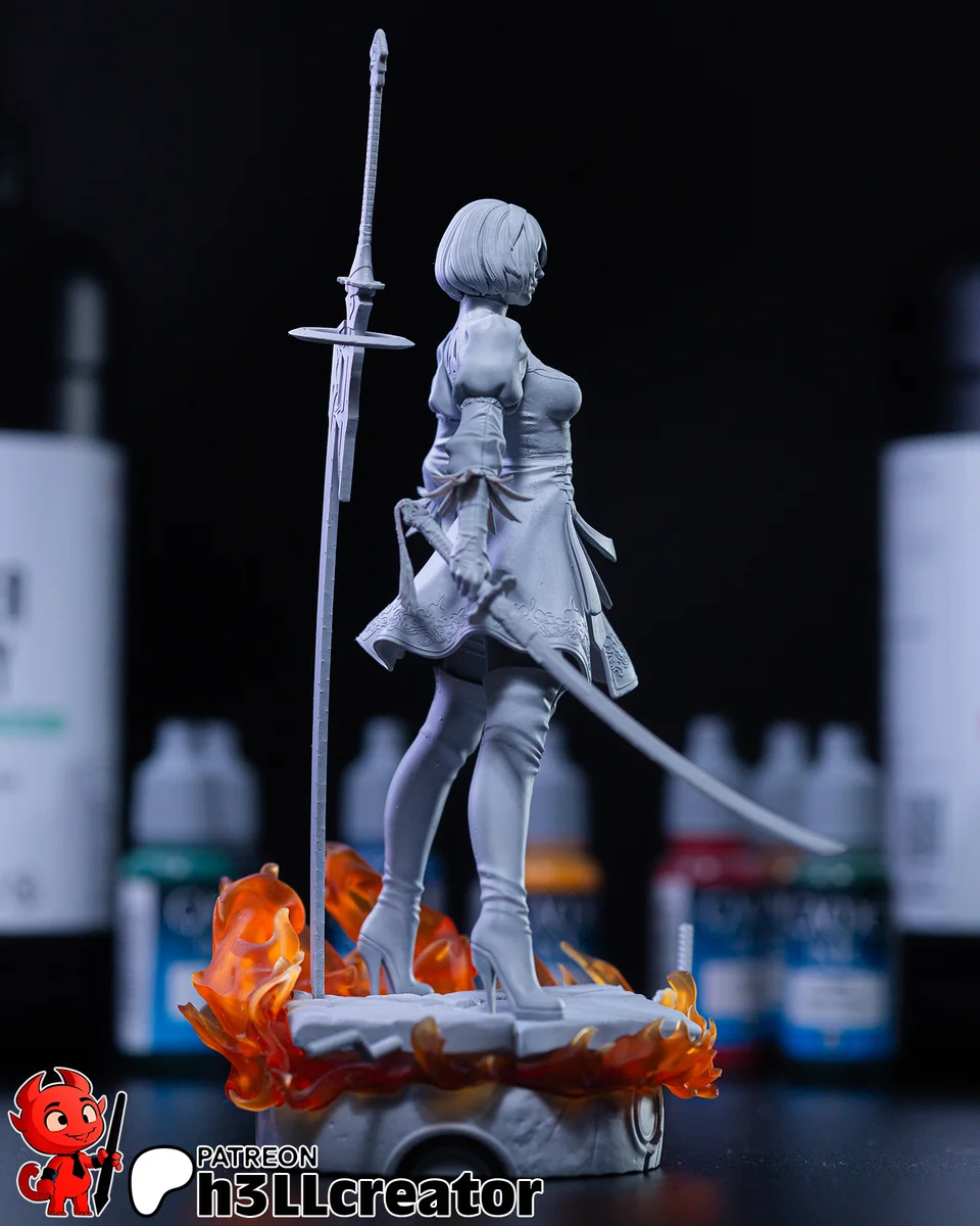 2B | Fan Art | 3D Printed Resin Model Garage Kit | *Un-Painted* | H3LL Creator 7