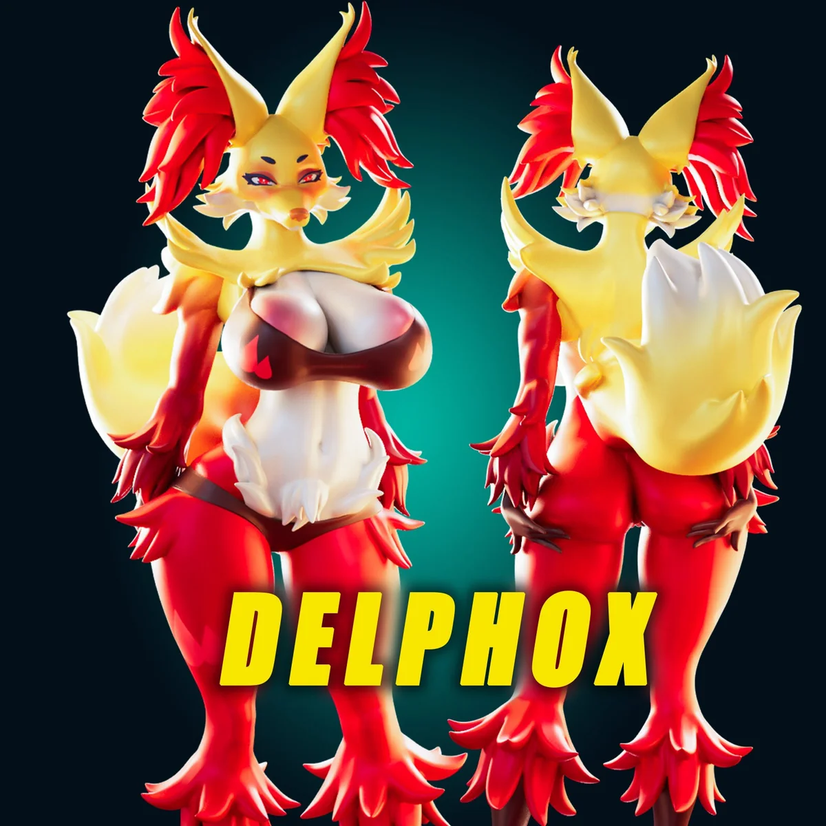 Delphox | Fan Art | 3D Printed Resin Model Garage Kit | *Un-Painted* | Officer Rhu 2