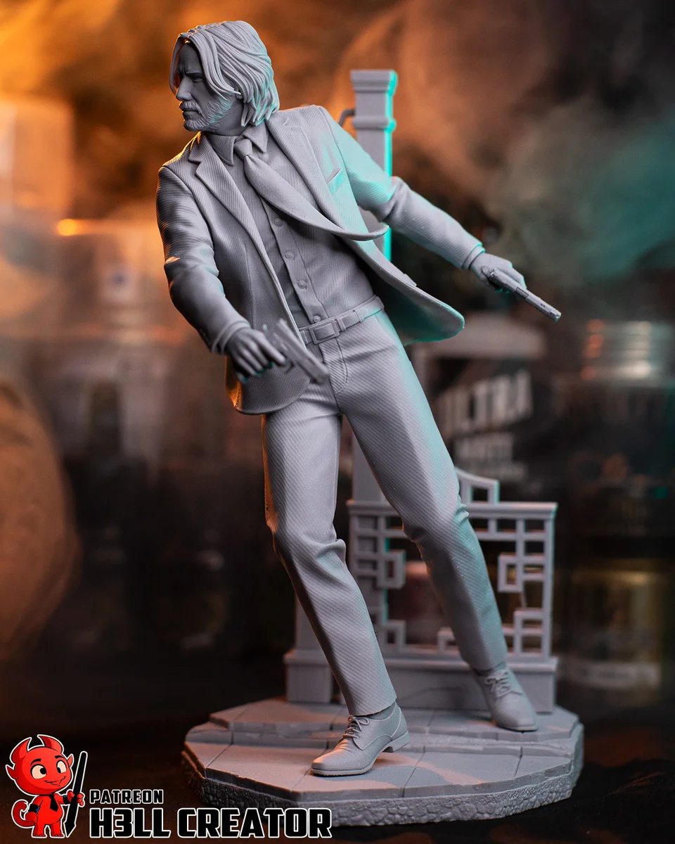 John Wick | Fan Art | 3D Printed Resin Model Garage Kit | *Un-Painted* | H3LL Creator 12