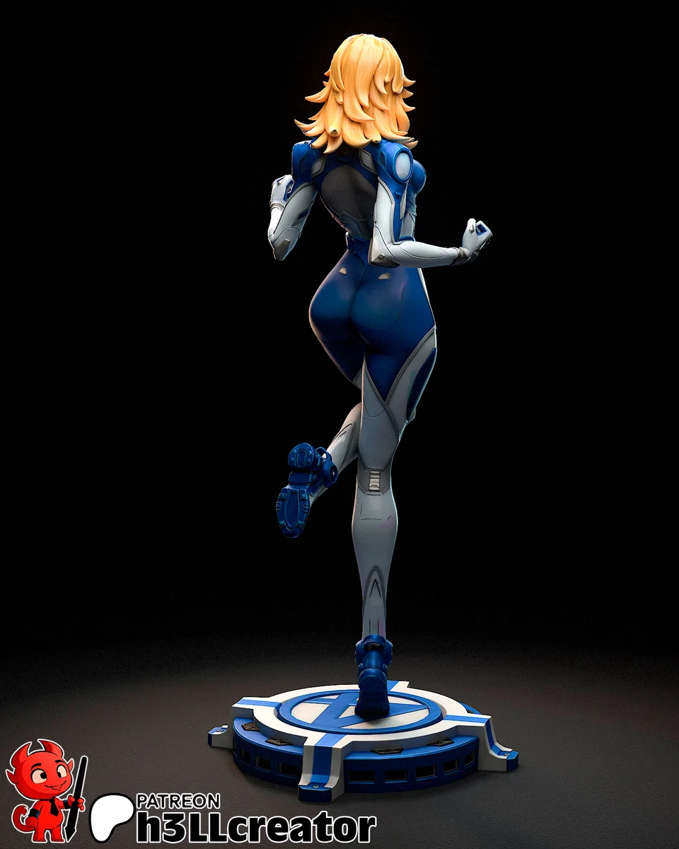 Invisible Woman | Fan Art | 3D Printed Resin Model Garage Kit | *Un-Painted* | H3LL Creator 8