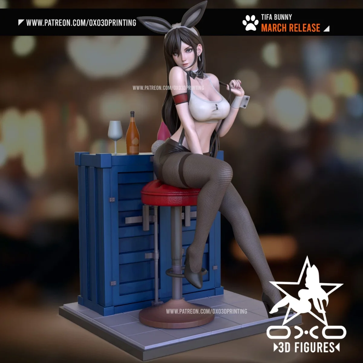 Tifa Bunny | Fan Art | 3D Printed Resin Model Garage Kit | *Un-Painted* | OXO3D 4