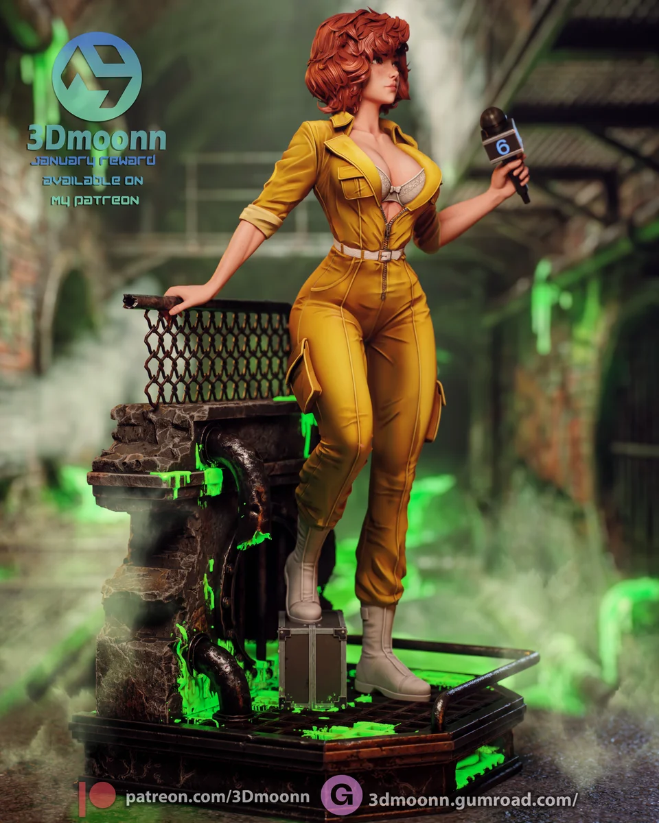 April O'Neil | Fan Art | 3D Printed Resin Model Garage Kit | *Un-Painted* | 3DMoonn 5