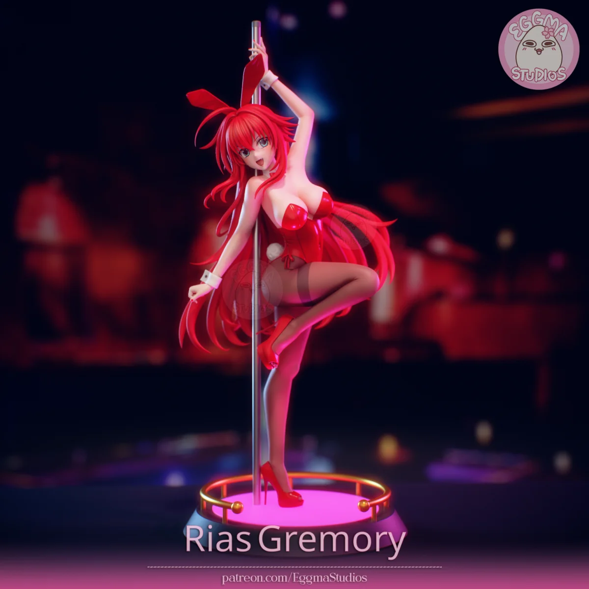 Rias Gremory - (Bunny) | Fan Art | 3D Printed Resin Model Garage Kit | *Un-Painted* | EggmaStudios 3