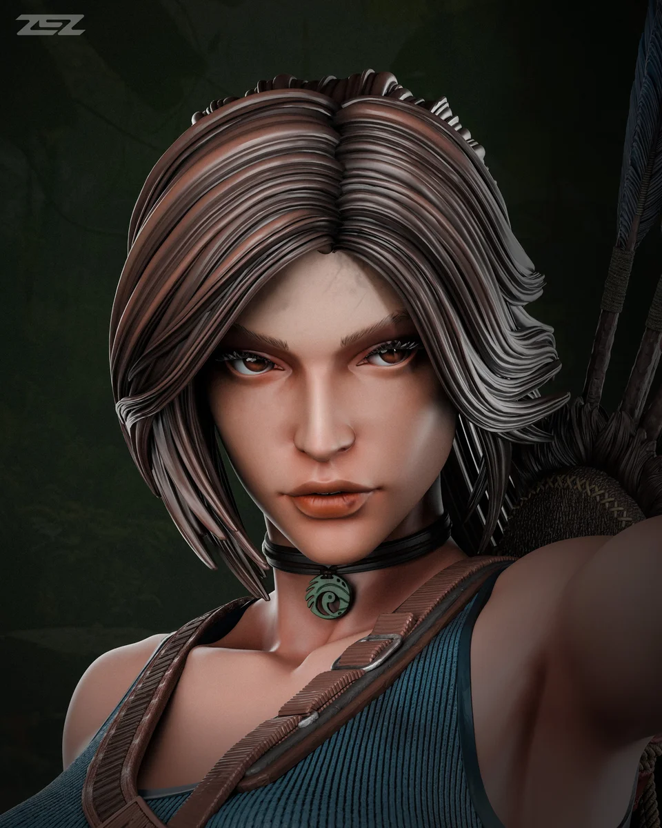 Lara Croft | Fan Art | 3D Printed Resin Model Garage Kit | *Un-Painted* | ZEZ Studio 10